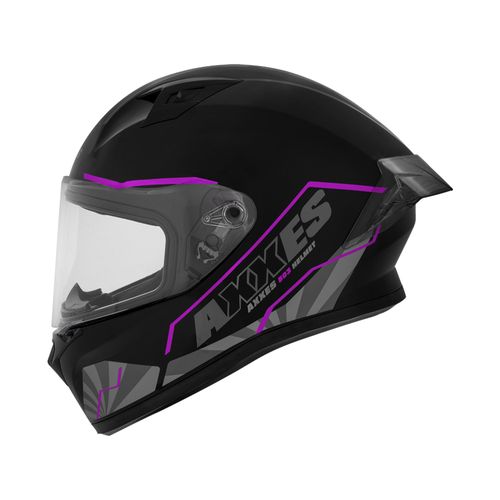 CASCO AXXES INTEGRAL BUSHI NEGRO MORADO BRILLO
