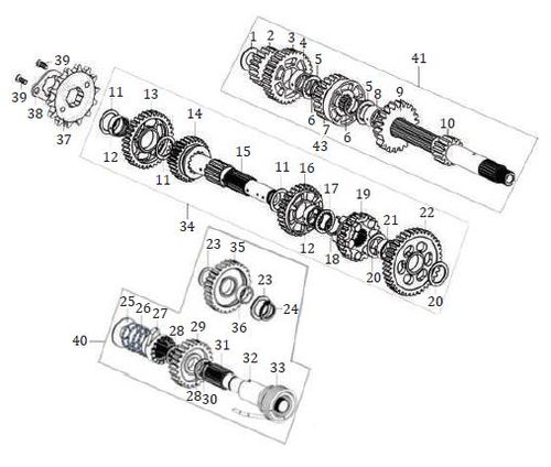 PIÑON EJE CRANK TRANSMISION MRX 125-150