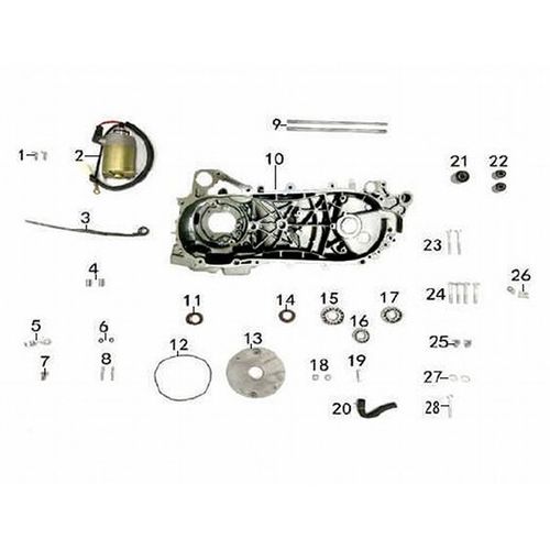 ESPARRAGO 8X209 CARCASA MOTOR IZQUIERDA-MOTOR DE ARRANQUE SCOOTER VICTORY LIFE