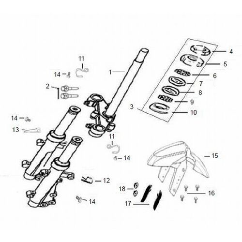 GUÍA CABLE FRENO (2) ESPIGA CENTRAL-GUARDABARRO DELANTERO SCOOTER VICTORY LIFE
