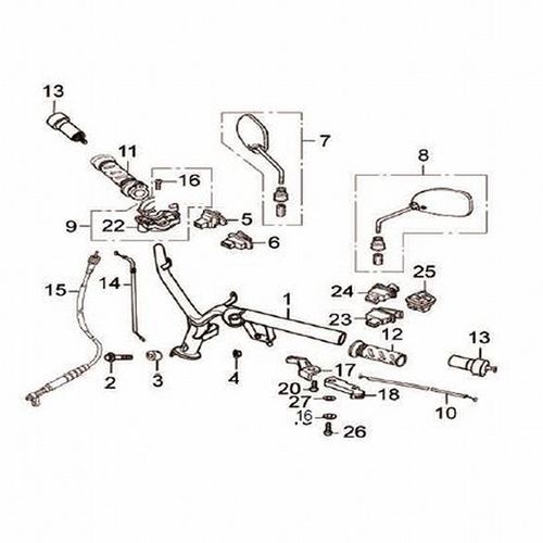INTERRUPTOR PITO MANUBRIO-ESPEJOS  VICTORY ONE