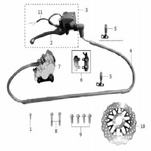 GUÍA MANGUERA FRENO MRX 150