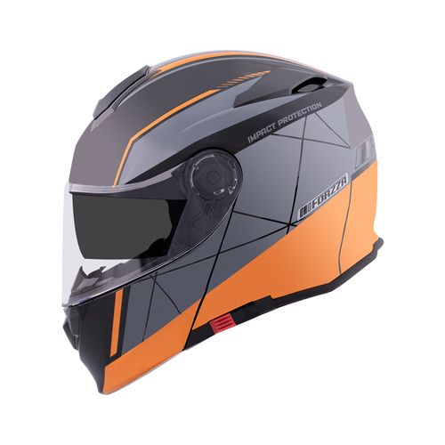 CASCO ABATIBLE ZZ119 TURE NEGRO GRIS NARANJA NEON