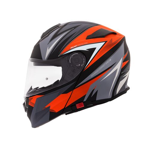 CASCO ABATIBLE ZZ119 NEUPRO GRIS NEGRO NARANJA MATE